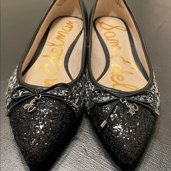 Sam Edelman Lilly Glitter Tweed pointed flats Size 8.5 - Picture 7 of 8